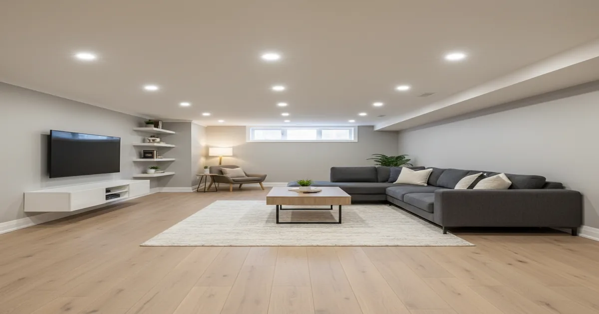 Freshly framed basement after underpinning in Toronto home